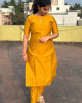 Yellow Raw Silk Coord