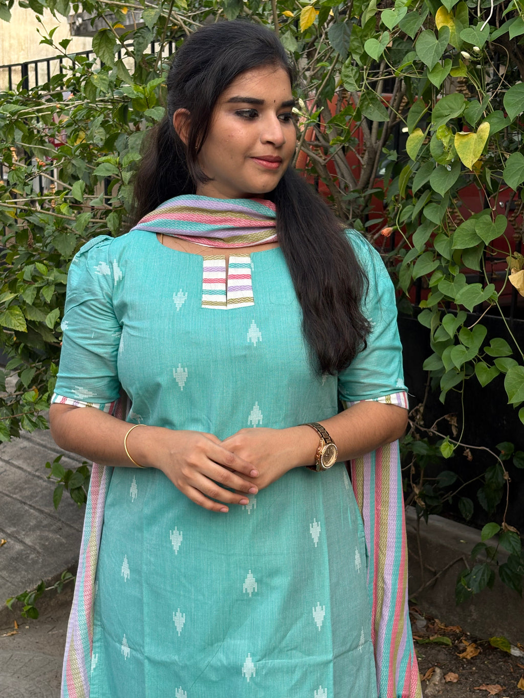 Multi Pastel Cotton Suit Set