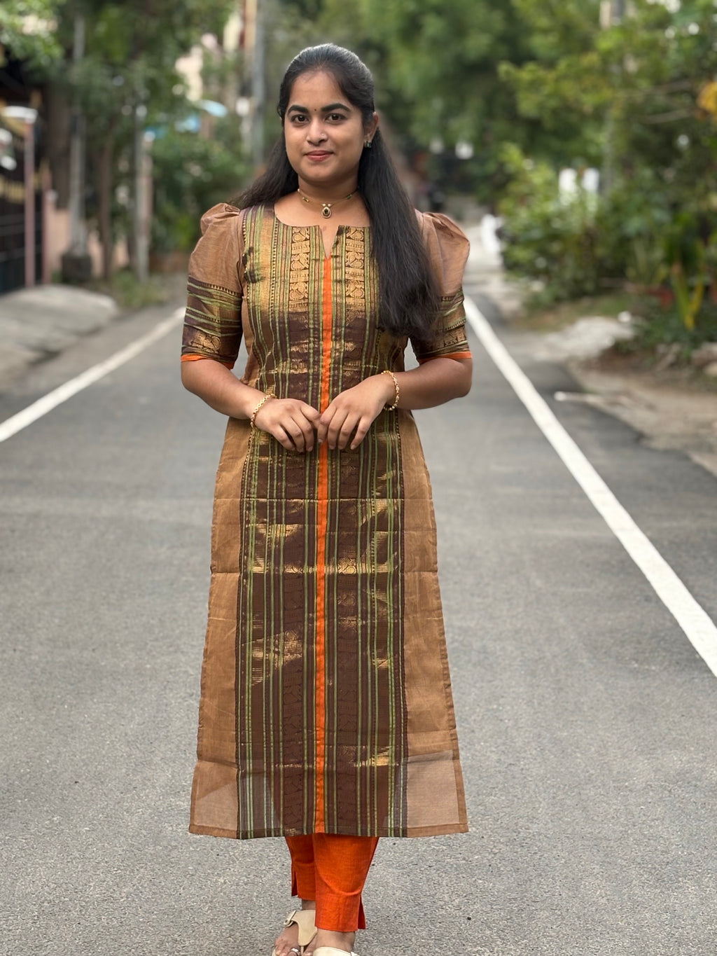 Chettinad Cotton Top and Dupatta Set