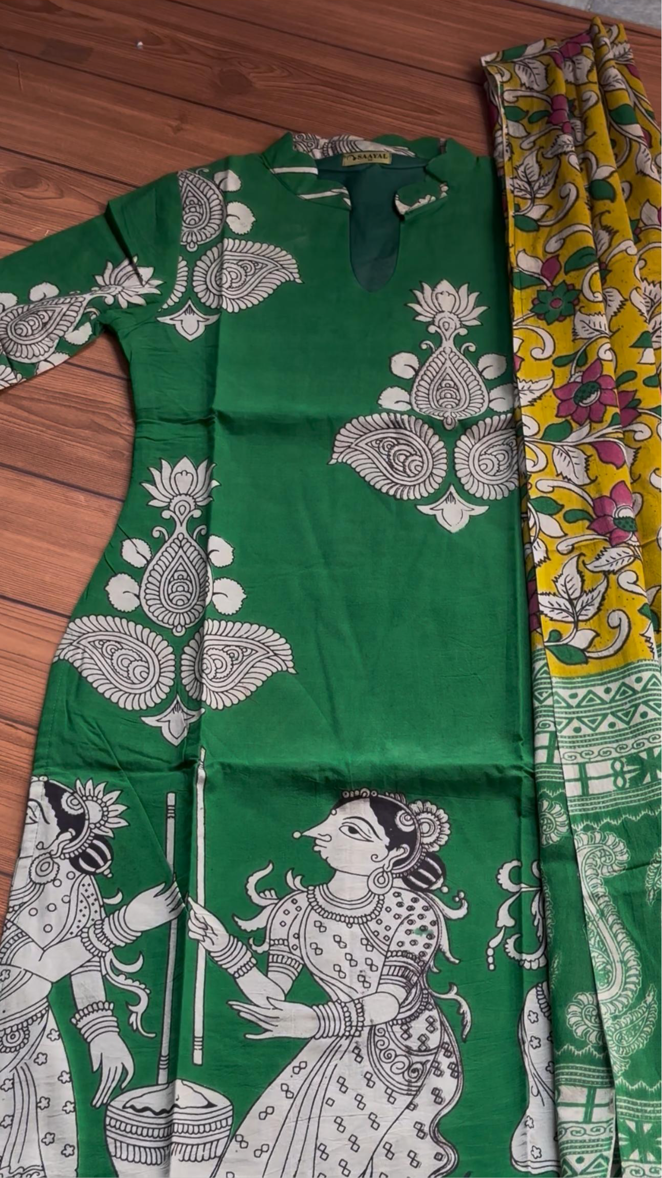 Cotton Kalamkari Top and Dupatta Set