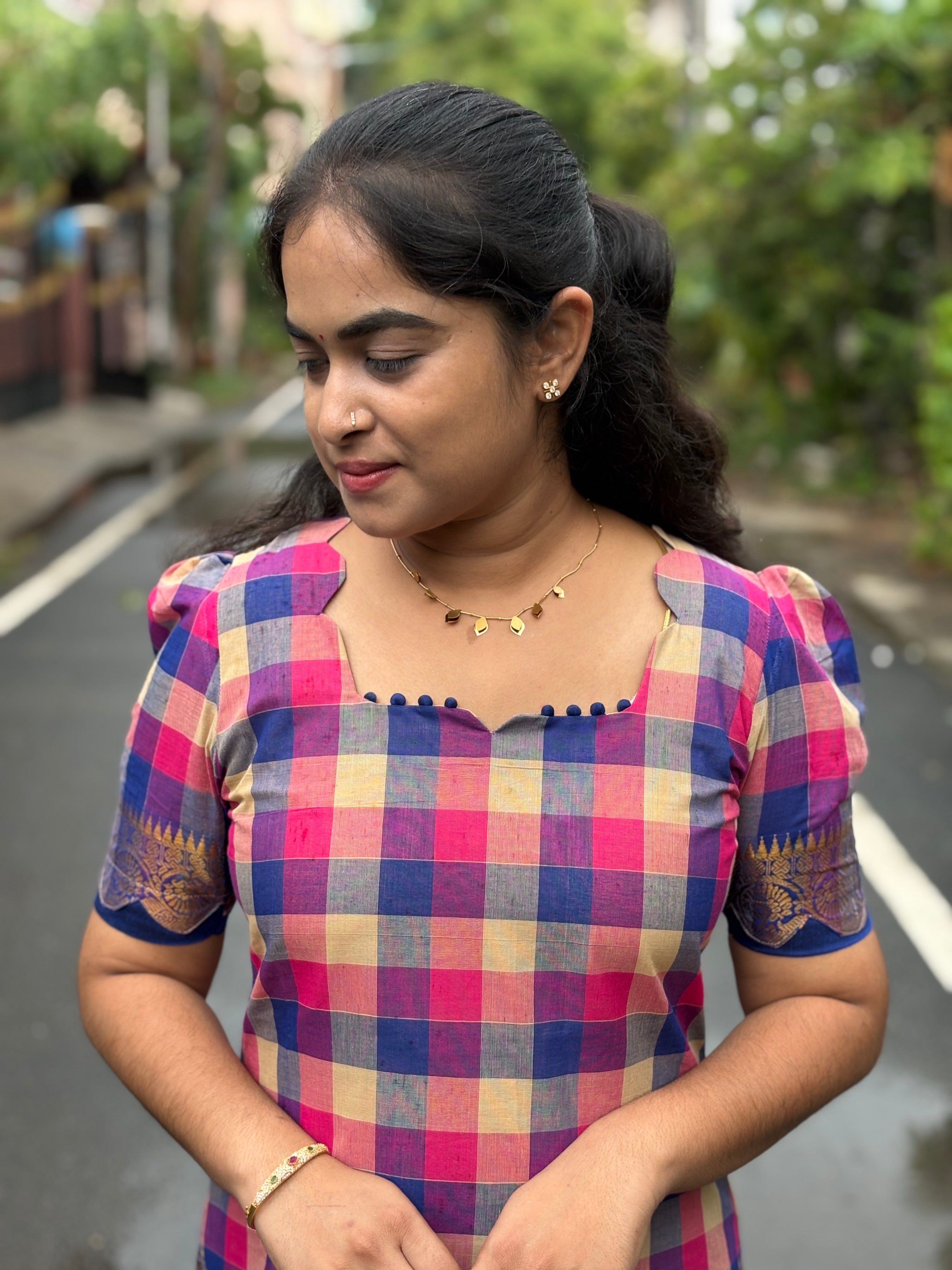 Paalum Pazhamum checks Cotton Coord Set