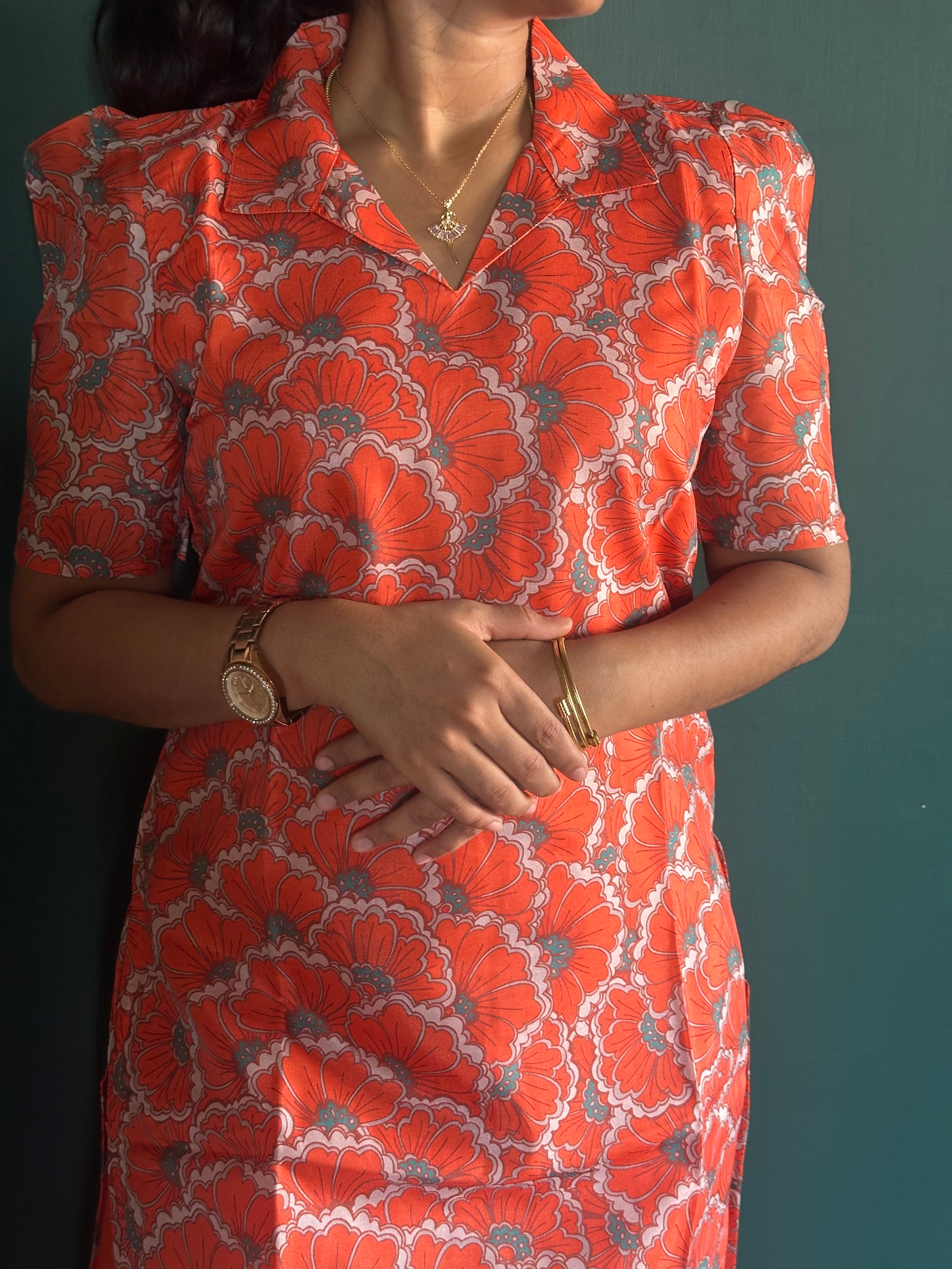 Orange Silk Coord Set