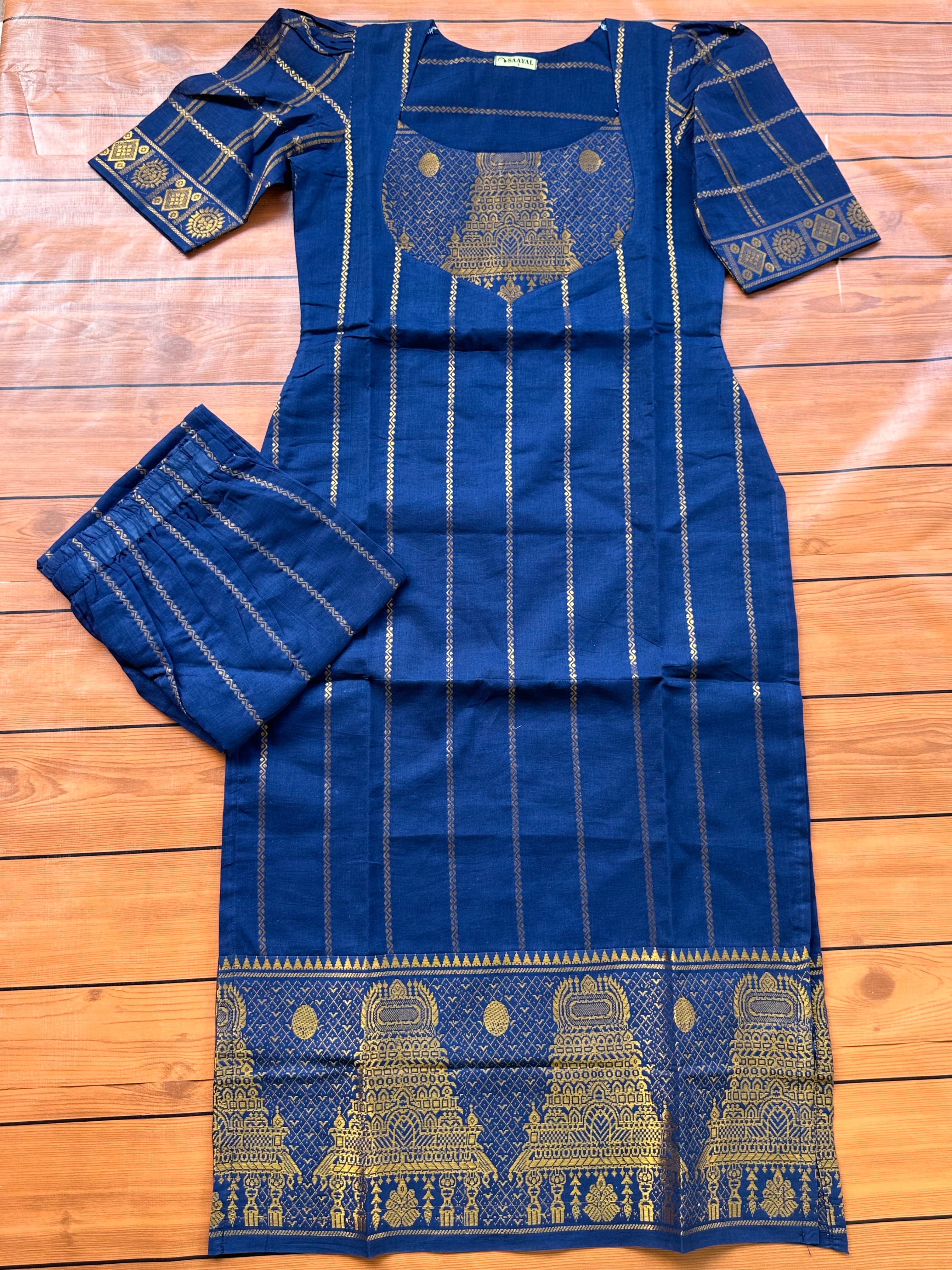 Meenakshi Gopuram Sungudi Cotton Coord Set