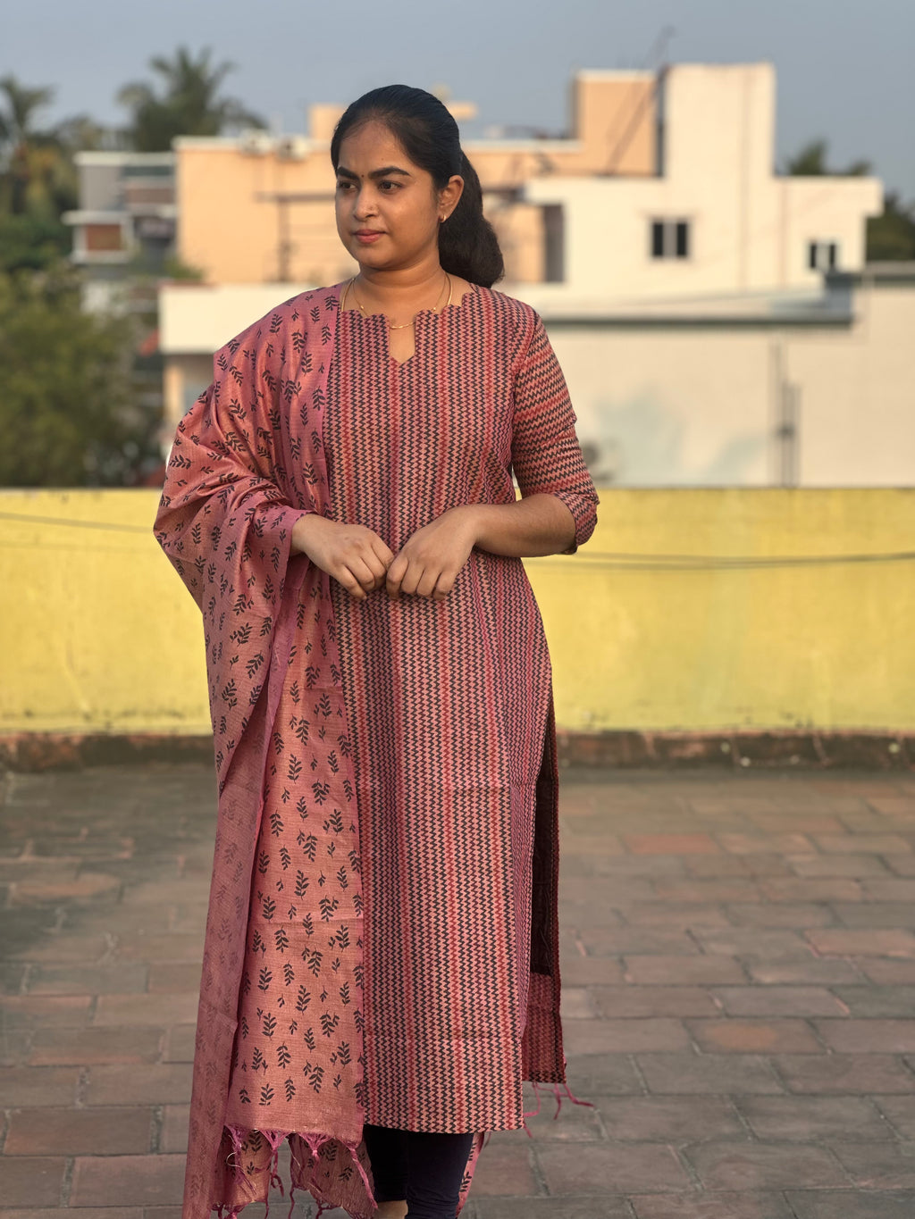 Khadi Cotton Top and Dupatta set