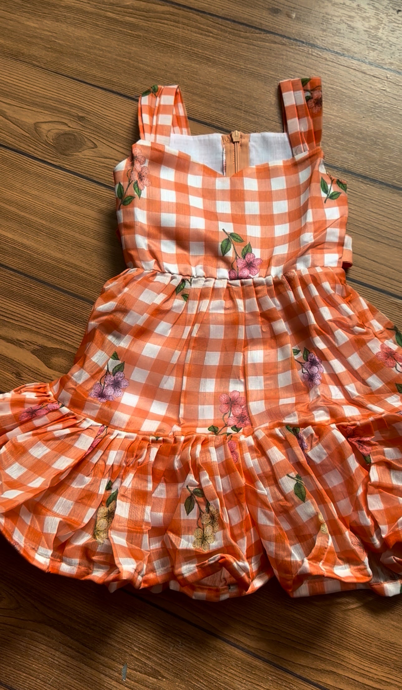 Mul chanderi cotton Mom and Daughter maxi combo (Daughter)