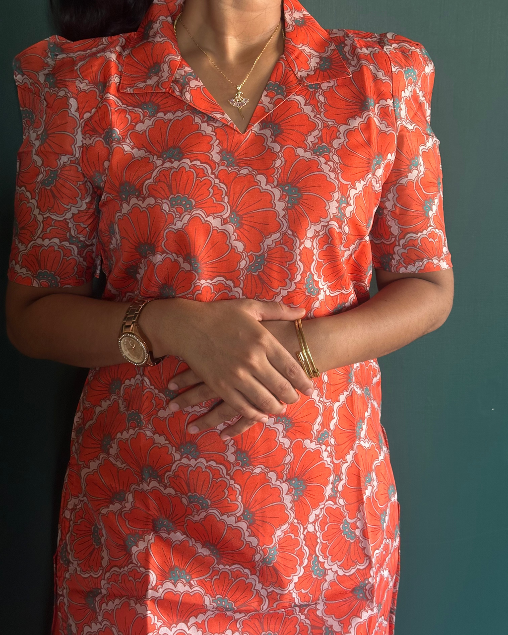 Orange Uppada Silk Coord Set