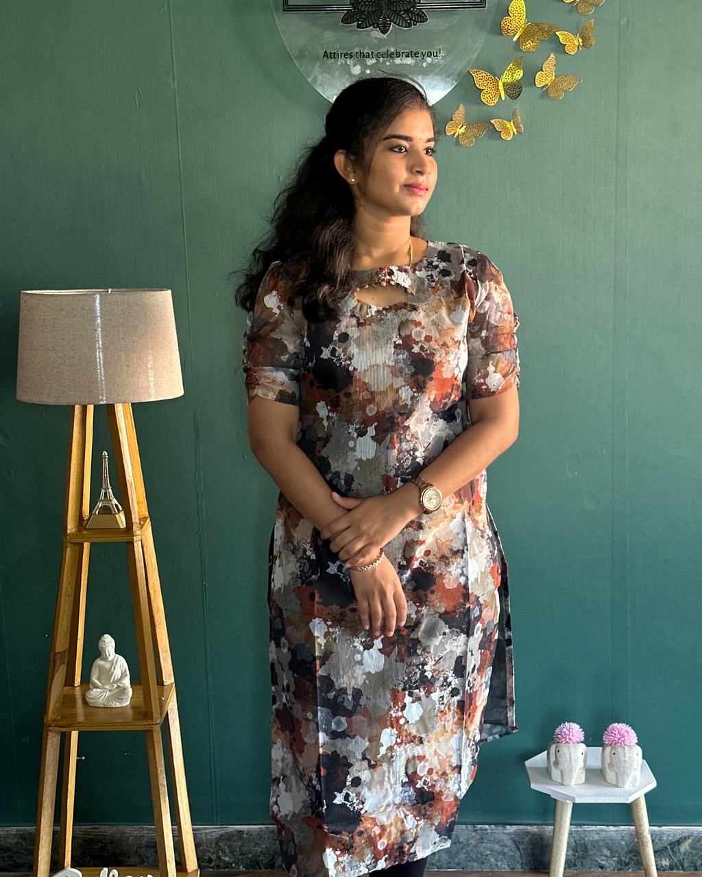 Printed Tissue Chiffon Kurti