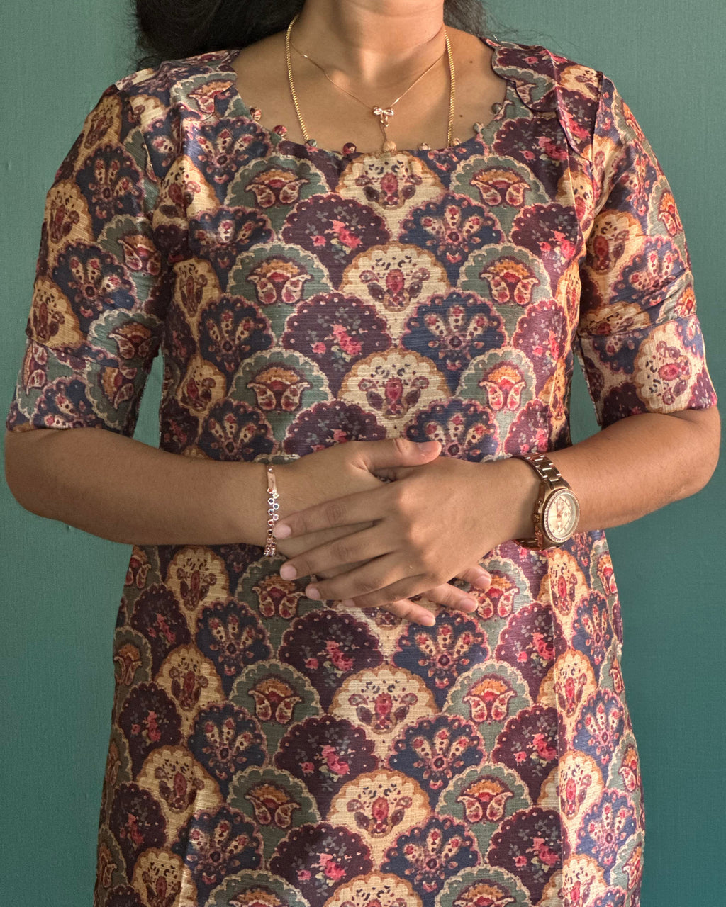 Multicolour Mulberry Silk Coord Set