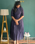 Blue Raw Silk Maxi